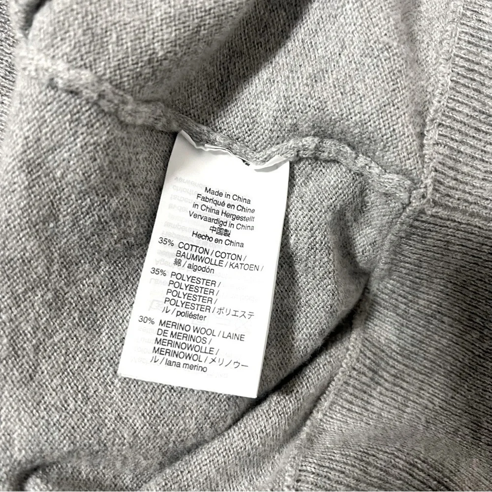 J.Crew Mercantile Men’s Medium Gray Quarter Zip Merino Wool Blend Sweater EUC